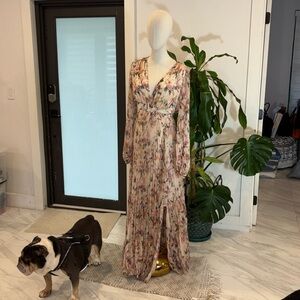 ASTR the label long dress with cutouts